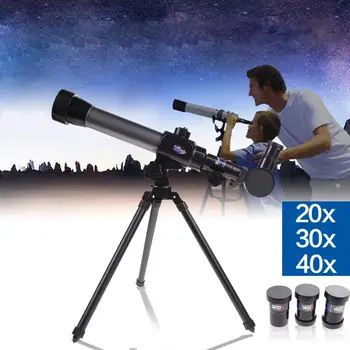 Научный Астрономический телескоп Детская головоломка Монокулярный рефрактор Интеллектуальные учебные пособия с окуляром 20X 30X 40X