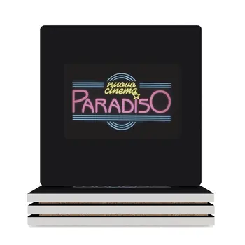 Неоновая вывеска Cinema Paradiso Керамические подставки (Квадратные) для чашек набор кофейных плиток Подставки
