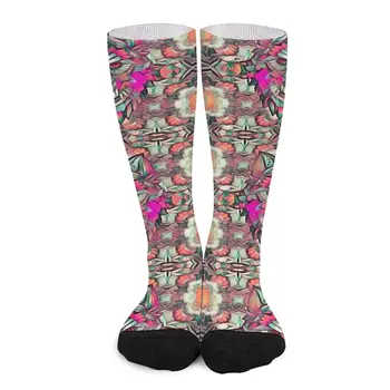 Неоново-розовые носки с рисунком волка, Женские компрессионные носки, мужские забавные носки для мужчин