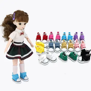 Новая кукольная обувь BJD 5 см 1/6; Обувь ручной работы для кукол; мини-парусиновые аксессуары для кукол на шнурках; Игрушки для детей; Аксессуары BJD;