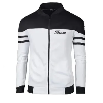 Новая куртка для гольфа с принтом 2023, мужская высококачественная повседневная куртка, весенне-осенний трикотаж, высококачественная легкая рубашка на молнии