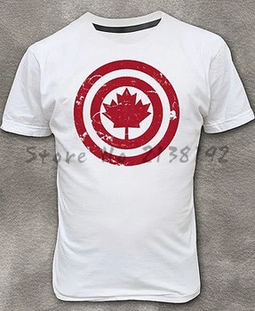 новая мужская футболка с рисунком Captain Canada, хлопковая футболка классического дизайна, КРУТАЯ футболка, мужские футболки