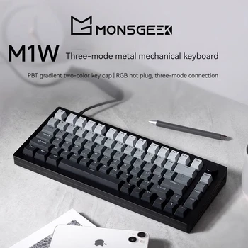 Новая Трехрежимная Механическая Клавиатура Monsgeek M1w С Отделкой из Алюминия Tuotuo Customized Hot Plug для киберспортивной игры Rgb Gradient Keyboard