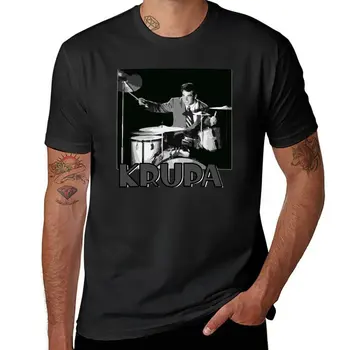 Новая футболка Gene Krupa, забавные футболки, футболки оверсайз, мужские хлопковые футболки