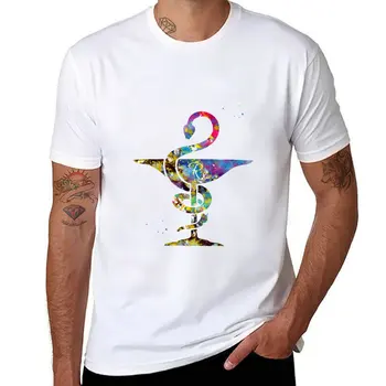Новая футболка Rx Caduceus Art Bowl of Hygieia, футболка оверсайз, белые футболки для мальчиков, корейские модные мужские однотонные футболки