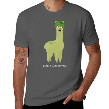Новая футболка Zombie Alpacalypse, короткая футболка на заказ, рубашка с животным принтом для мальчиков, футболки, мужские футболки для мужчин, упаковка