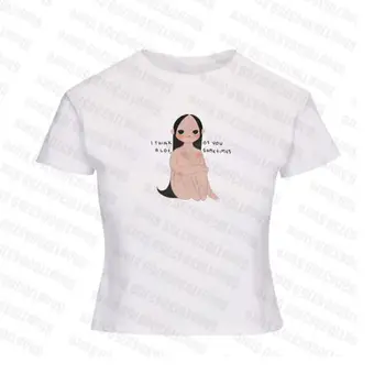 Новая футболка в готическом стиле с буквенным принтом, Сексуальная Футболка в стиле Харадзюку, Женские Облегающие Топы С коротким рукавом, Y2K, Летние Топы для девочек