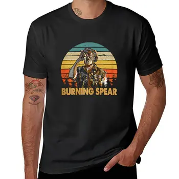 Новая футболка в стиле ретро Burning Art Spear Music, ямайские певцы, футболки на заказ, футболки оверсайз, футболки для мужчин из хлопка