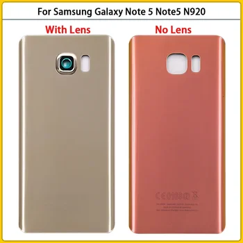 Новинка Для Samsung Galaxy Note 5 N920 N920F Задняя Крышка Аккумулятора Note5 Задняя Дверь 3D Стеклянная Панель Корпус Чехол С Заменой Объектива Камеры