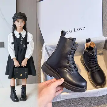 Новые детские ботинки 2023 года, модные короткие зимние ботинки на плоской подошве для малышей, нескользящие резиновые кроссовки для мальчиков и девочек, детские ботинки 