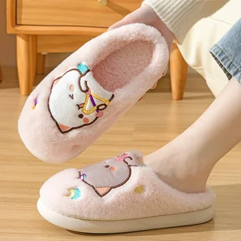 Новые женские тапочки Kawayi Mitao Cat Для отдыха, домашние горки, уличные нескользящие сандалии на толстой подошве, пара пеньковых сандалий, Женская обувь, подарки для девочек