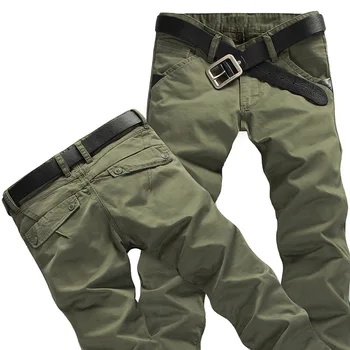 Новые модные мужские брюки-карго в стиле милитари С множеством карманов, мешковатые мужские хлопчатобумажные брюки, повседневная спецодежда, армейские тактические брюки без ремней