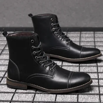 Новые мужские ботинки ручной работы из натуральной кожи, повседневные рабочие ботинки Four Seasons, модные трендовые ботинки 