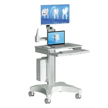 Новый дизайн, оптовая цена, больничная мебель, медицинская тележка с аккумулятором ИБП и сканером полости рта, компьютер, ноутбук для рабочей станции