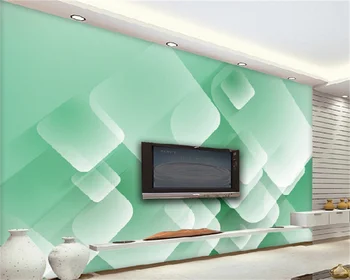 Обои на заказ современная индивидуальность простой зеленый геометрический квадрат фон для телевизора в гостиной настенная роспись декоративная живопись