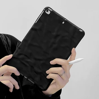 Однотонный Жестяной 3D Фольгированный Бумажный Чехол Для Планшета Apple iPad 10,2 9-го 8-го 7-го 10,2-дюймового 2021 2020 2019 Складки Кожи Мягкий Силиконовый Чехол