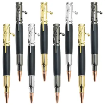Оптовая продажа Креативной металлической ручки для прессования ручек-пулеметов, многоцветной шариковой ручки с пользовательским логотипом