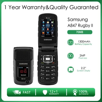 Оригинальный Разблокированный Samsung A847 Rugby II 3G 1 SIM 2MP 2,2 