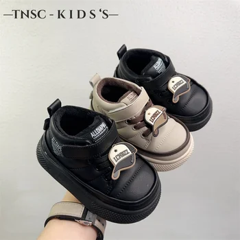 Осенне-зимняя новая бархатная теплая обувь для девочек, Детская хлопковая нескользящая обувь для ходьбы на мягкой подошве, Удобная обувь для мальчиков 0-1-3 лет