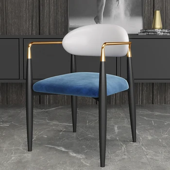 Офисный итальянский обеденный стул класса люкс, скандинавское кухонное кресло со спинкой, Дизайнерский ресторанный металлический шезлонг для повседневной жизни, мебель для дома WKDC