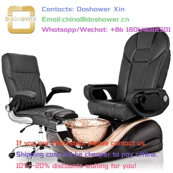 Педикюрное кресло и маникюрный стол с педикюрным спа-креслом, Магнитная струя для автоматического заполнения, Массажное педикюрное кресло, спа-черный