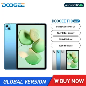 Планшетный ПК DOOGEE T10 Восьмиядерный 8 ГБ + 7 ГБ ОЗУ 128 ГБ ПЗУ Батарея 8300 мАч 13-Мегапиксельная Камера 10,1-дюймовый FHD-дисплей Fullview Android 12 Pad