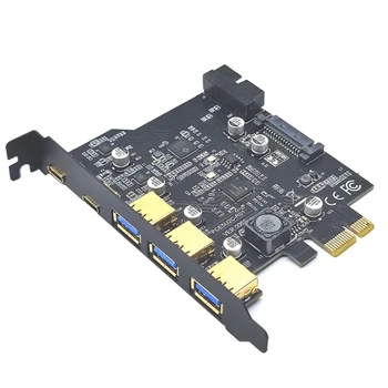 Плата PCI-E следующего поколения Type-C USB 3.2 Gen2 с 5-портовым концентратором и внутренним разъемом расширяют возможности вашего ПК