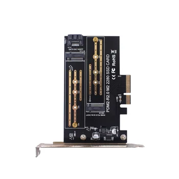 Плата адаптера PCIE Dual M.2 NVME для Pcie 4X M2 SSD Адаптер B/M Ключ Поддержки Жестких дисков PCI Express 3.0 2230-2280