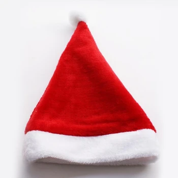 Плюшевая Рождественская шляпа Санта-Клауса, костюмы для рождественской вечеринки для женщин, мужские наряды