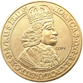 Польша 24-каратная Позолоченная Копия Монет 1649-1668 годов выпуска 32 мм