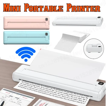 Портативный Мини-термопринтер, бумага формата А4, Фотопринтер с мобильного телефона, Wi-Fi, Беспроводной Bluetooth, Офис для документов, принтер формата А4