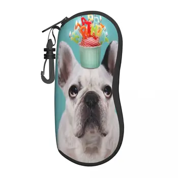 Портативный чехол для очков Happy Birthday Dog Солнцезащитные очки Мягкая коробка для очков с ремешком на молнии для защиты очков