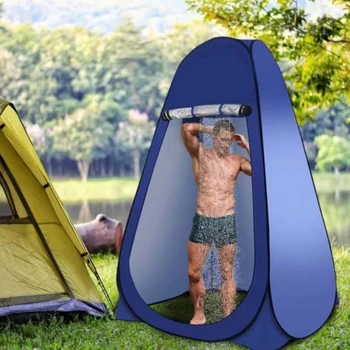 Походная палатка для кемпинга, простая Большая выдвижная палатка для душа для одного человека, Ветрозащитная для уединения, Удобная в использовании, Без установки походной палатки