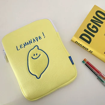 Простая трендовая защитная крышка для ноутбука с лимонной вышивкой для японских студентов wind 13-дюймовая сумка для планшета ipad 2022 Новинка