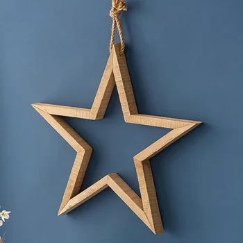 Пятиконечная Звезда Настенное Украшение Деревянная Пентаграмма В Деревенском Стиле Настенный Декор