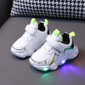 Размер 21-30 Детская обувь со светодиодной подсветкой, светящиеся кроссовки для детей, мальчиков и девочек, светящаяся обувь для малышей с подсветкой, Мягкая детская обувь с подсветкой