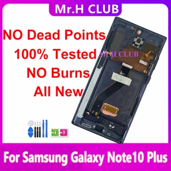Рамка OLED LCD Для Samsung Galaxy Note 10 Plus N975 N975F N9750 Дисплей Сенсорный Экран Дигитайзер Полная Сборка Запасные Части