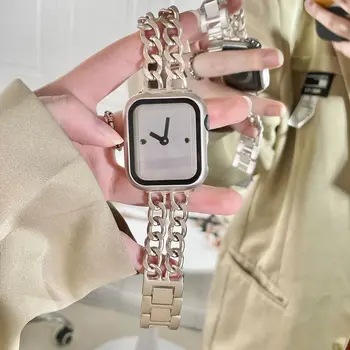 ремешок для часов из нержавеющей стали Подходит для Apple Watch 8/7-й ремешок 38/40/41/42/44/45 мм браслет для часов ремешки для часов
