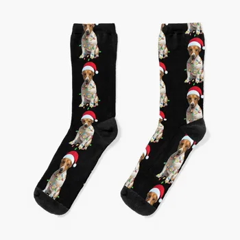Рождественские Носки с Джек-Рассел-Терьером, Спортивные Носки, Мужские Черные Носки