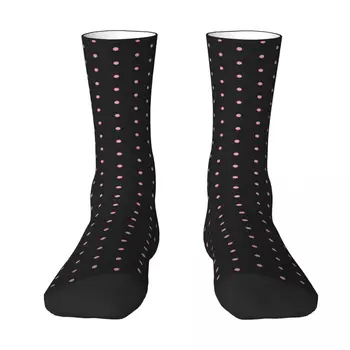 Розовые и черные носки с классическим рисунком в горошек, теплые зимние носки, новые носки in's, спортивные носки, женские мужские носки