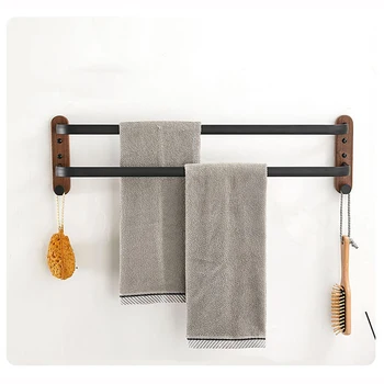 Роскошная вешалка для полотенец, настенная вешалка для банных полотенец, полка для хранения полотенец в ванной, деревянный держатель для полотенец, вешалка для полотенец