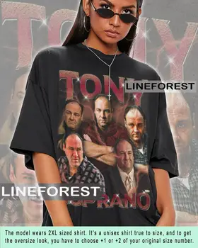 Рубашка Tony Soprano Винтажный дизайн 90-х, ретро-бутлег, подарочная футболка для фанатов, футболка с героями киносериалов, Классическая футболка с рисунком