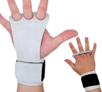 Рукоятка из натуральной кожи, женская и мужская защита ладоней для подтягивания спортивных перчаток с ремешком на запястье