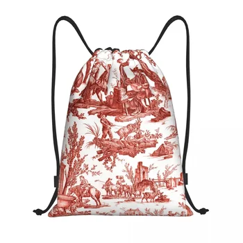 Рюкзак на шнурке Toile De Jouy, женский мужской рюкзак для спортзала, складная винтажная французская сумка для тренировок.
