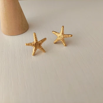 Серьги-гвоздики с морскими звездами, серьги из нержавеющей стали для женщин, милые минималистичные украшения, элегантные милые украшения для летнего отдыха