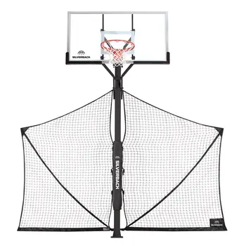 Система защиты баскетбольной площадки отскока защитной сетки со складывающейся сеткой и рычагами в стойку