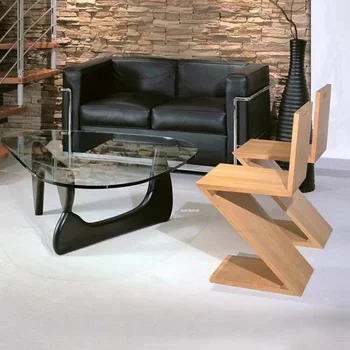 Скандинавские креативные обеденные стулья Z-образной формы для кухни, стул со спинкой из массива дерева, мебель для столовой, домашний Ретро-стул для ресторана