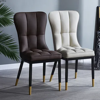 Скандинавский обеденный стул из кованого железа, бытовое кресло со спинкой, Изготовленная на заказ Современная простая спинка, мебель для гостиничной кухни, обеденные стулья