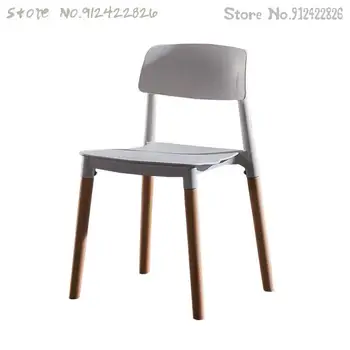 Скандинавский современный простой пластиковый стул из массива дерева стул для отдыха ресторанный обеденный стул стул для талантов стул для взрослых со спинкой для конференции