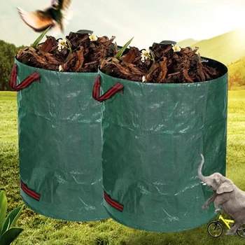 Складной Многоразовый мешок для листьев, Контейнер для хранения мусора Большой емкости, Водонепроницаемый Мешок из полипропиленовой ткани 100/200/300/400/500Л